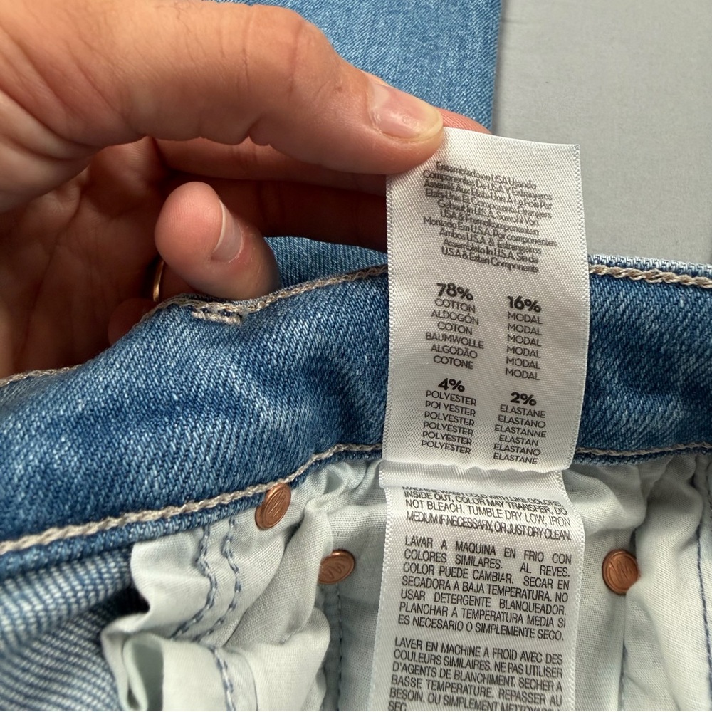 MOTHER Rambler Zip Flood High Rise Straight Jeans Out of the Blue Size 25 - Picture 5 of 10
